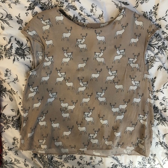 2 for $20 ❤️ Zara Deer Print Blouse - Picture 2 of 6